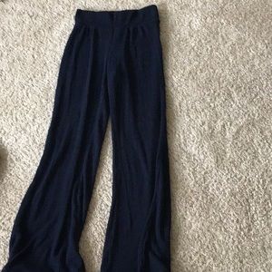 Knit ribbed flare lounge pants